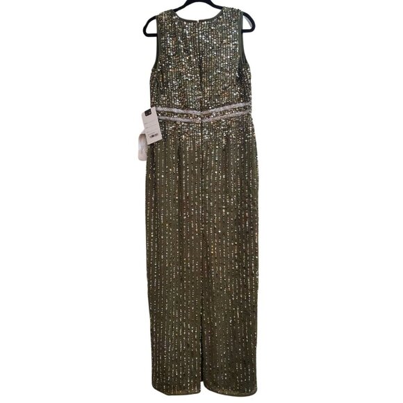 Mac Duggal Sleeveless Sequin Column Gown Olive Green 93603 Size 10 - Picture 3 of 11
